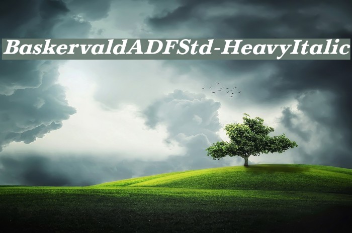 BaskervaldADFStd-HeavyItalic Шрифта examples