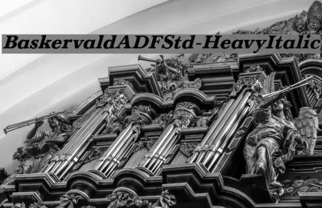 BaskervaldADFStd-HeavyItalic Шрифта examples