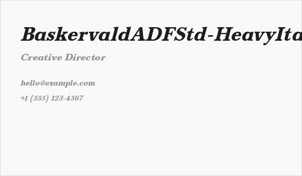 BaskervaldADFStd-HeavyItalic Business Card