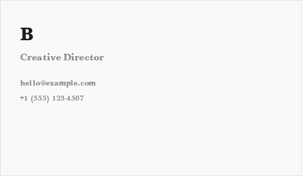 Baskerville-Normal-Bold Business Card