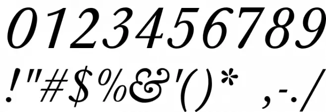 Baskerville-Normal-Italic Шрифта ДРУГИЕ символов