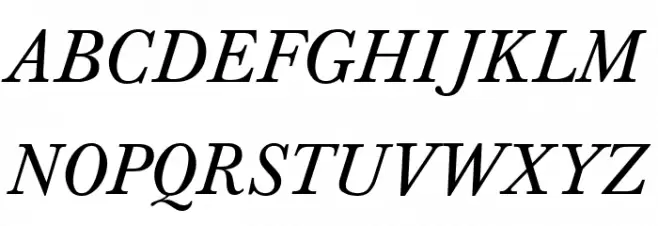 Baskerville-Normal-Italic Schriftart Groß