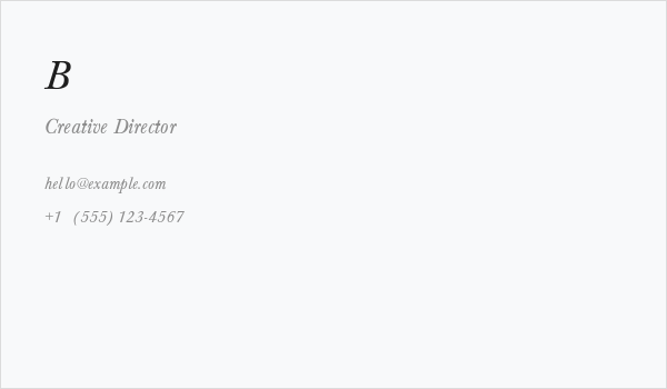 Baskerville-Normal-Italic Business Card