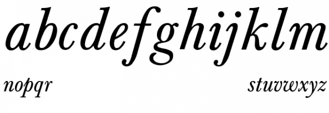 Baskerville-Normal-Italic Schriftart Kleinbuchstaben