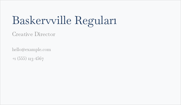Baskervville Regular1 Business Card