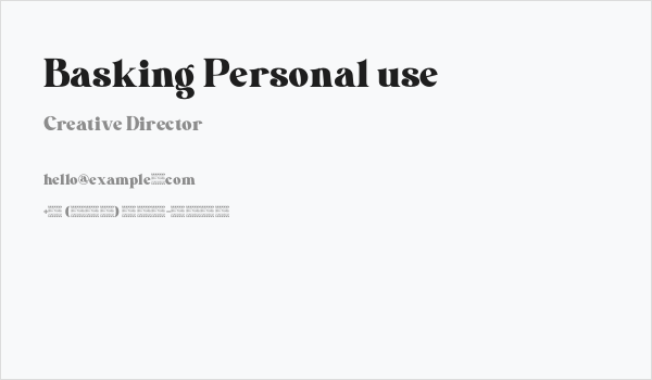 Basking Personal use Business Card