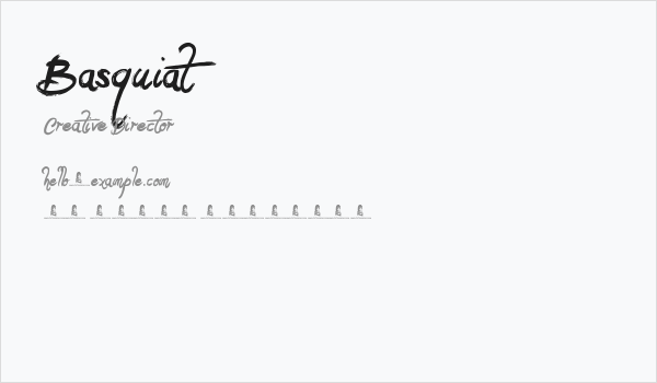 Basquiat Business Card