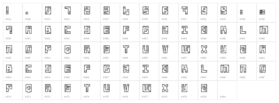 Basscrw Character Map