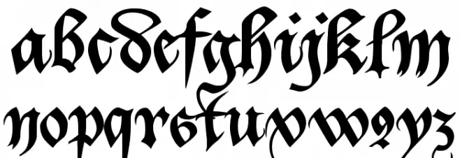 Bastarda-K Caratteri MINUSCOLO