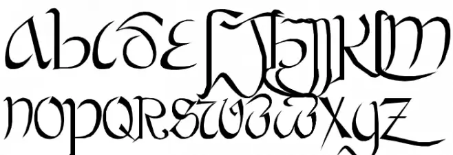 Bastarda Plain: Schriftart Groß