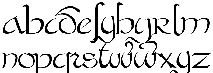 Bastarda Plain: Font LOWERCASE