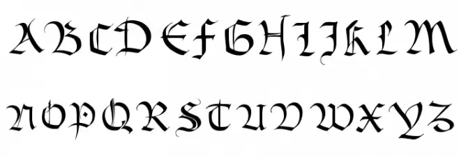 BastardaMajuskel1300 Caratteri MINUSCOLO