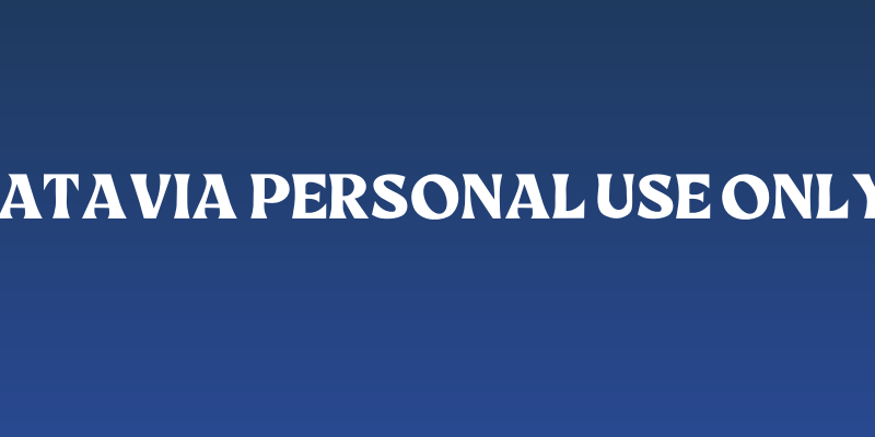 Batavia PERSONAL USE ONLY! Social Header