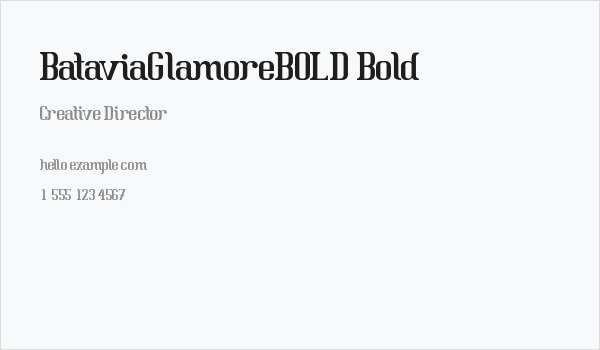 BataviaGlamoreBOLD-Bold Business Card