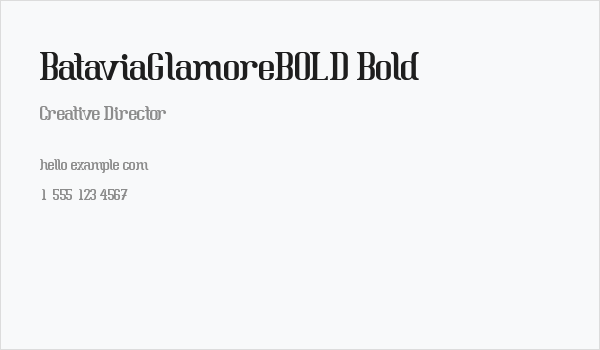 BataviaGlamoreBOLD-Bold Business Card