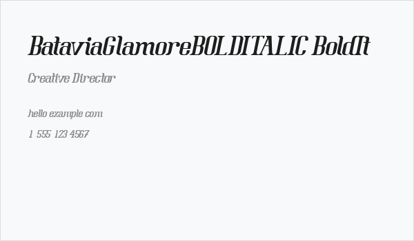 BataviaGlamoreBOLDITALIC-BoldIt Business Card