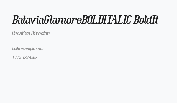 BataviaGlamoreBOLDITALIC-BoldIt Business Card