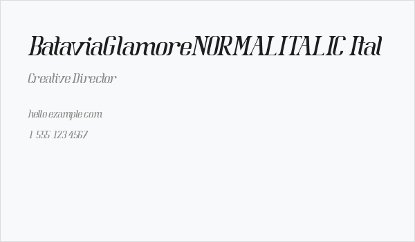 BataviaGlamoreNORMALITALIC-Ital Business Card