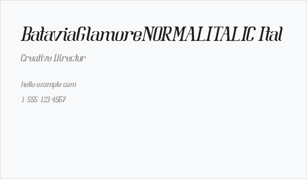 BataviaGlamoreNORMALITALIC-Ital Business Card