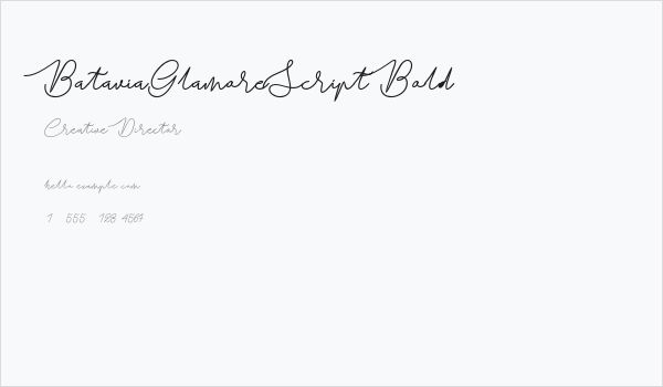 BataviaGlamoreScript-Bold Business Card