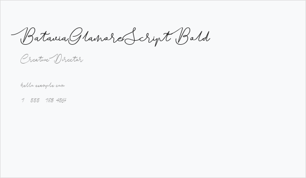 BataviaGlamoreScript-Bold Business Card