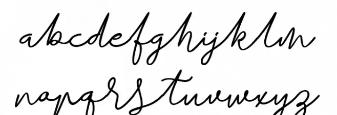 BataviaGlamoreScript-Bold Caratteri MINUSCOLO
