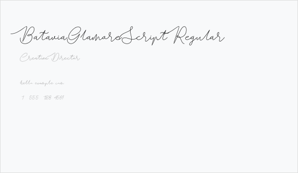 BataviaGlamoreScript-Regular Business Card