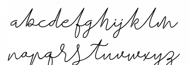 BataviaGlamoreScript-Regular Caratteri MINUSCOLO