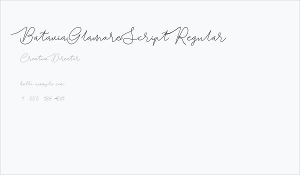BataviaGlamoreScript-Regular Business Card
