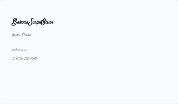 BataviaScriptClean Business Card