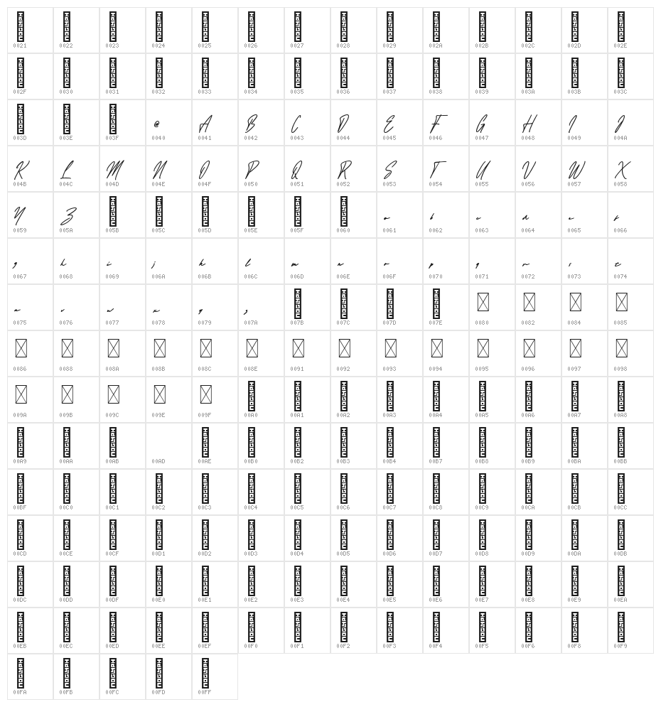 Bathagor Regular Character Map