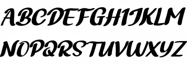 Bathi Italic Schriftart Groß