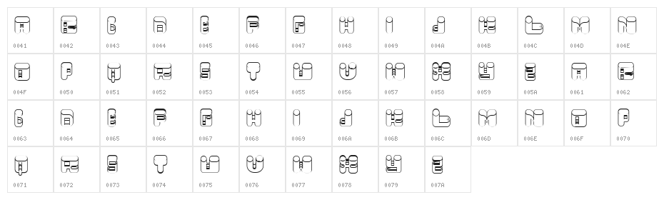 Bathos Whited Regular Character Map