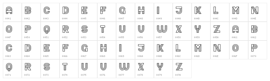 Bathroom Hollow Regular Character Map
