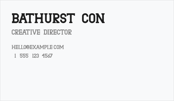 Bathurst con Business Card