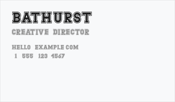 Bathurst Business Card