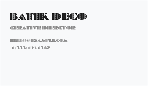 Batik Deco Business Card