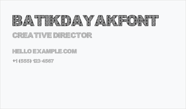 BatikDayakFont Business Card