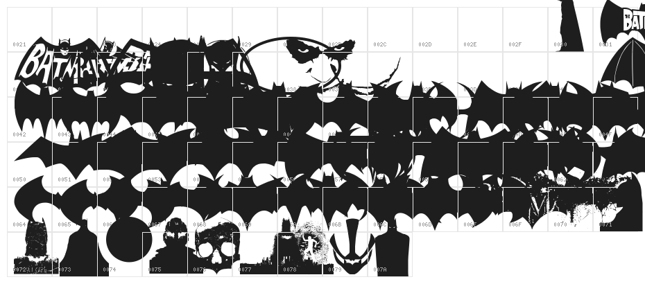 Batman Evolution Logo Font Character Map