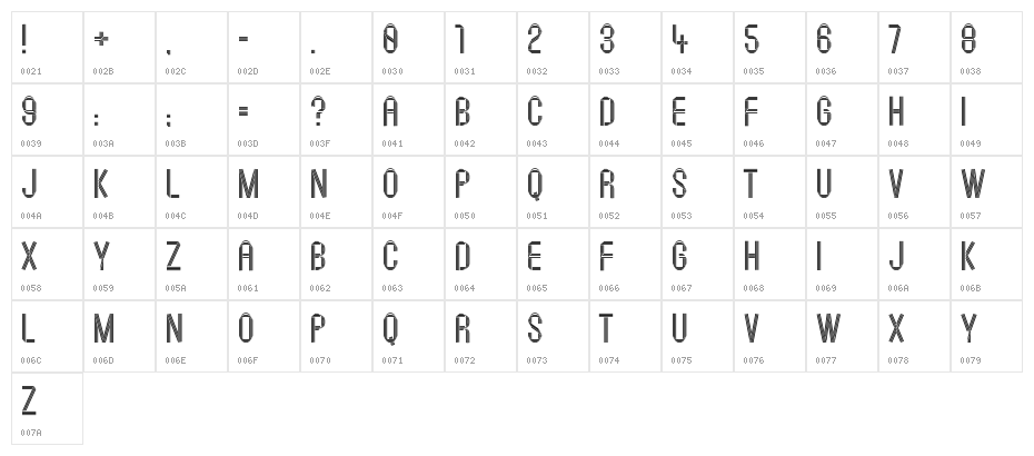 Baton Decorative Character Map