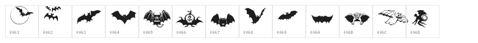 Bats-Symbols Character Map