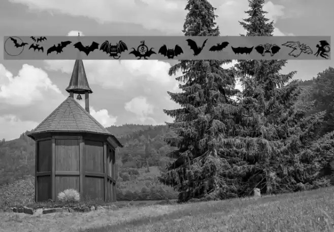 Bats-Symbols Fonte examples