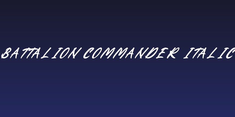 Battalion Commander Italic Social Header