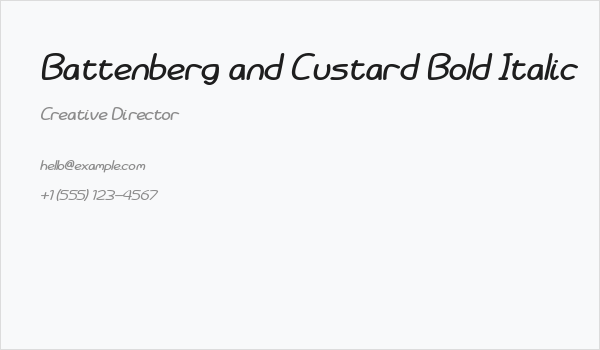 Battenberg and Custard Bold Italic Business Card