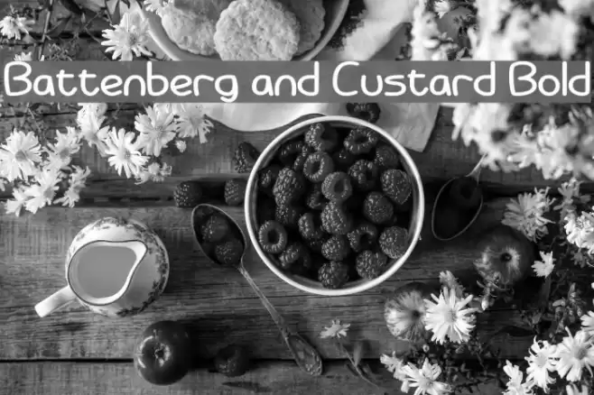 Battenberg and Custard Bold Font examples