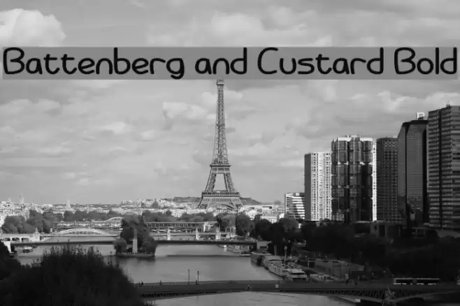 Battenberg and Custard Bold Font examples