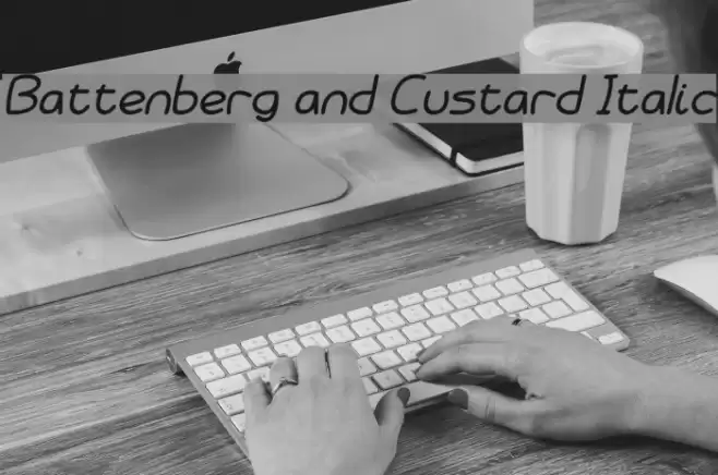 Battenberg and Custard Italic Font examples