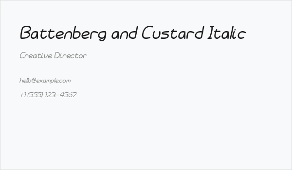 Battenberg and Custard Italic Business Card