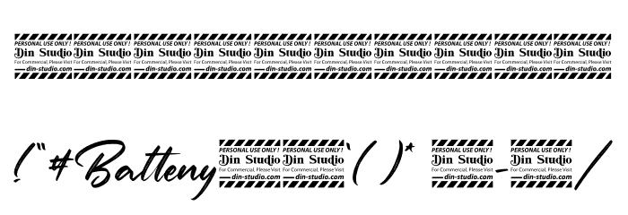 Batteny Personal Use Font OTHER CHARS