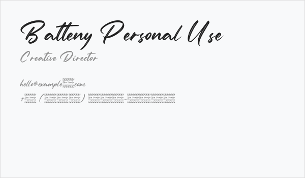 Batteny Personal Use Business Card